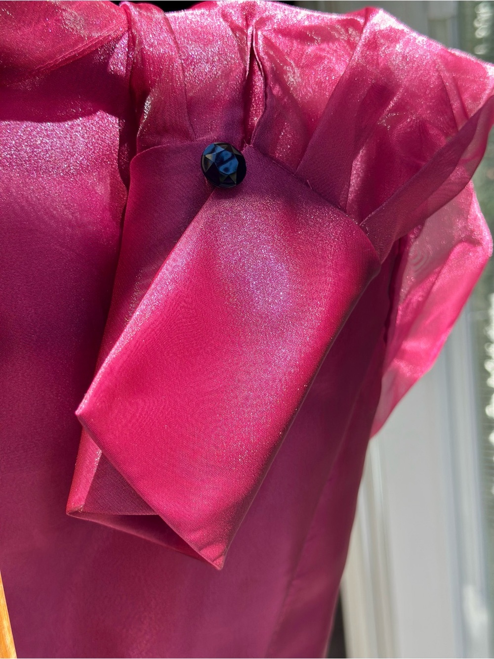 Alex Evenings Shimmer Organza Jacket or Top Raspberry Pink Evening Mother Bride - Picture 7 of 15